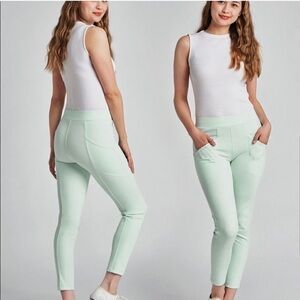 Betabrand Journey Pants Skinny Legging Pocket Petite Pants Pastel Mint Green